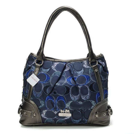 Coach Poppy In Signature Medium Navy Totes AEH | Coach Outlet Canada